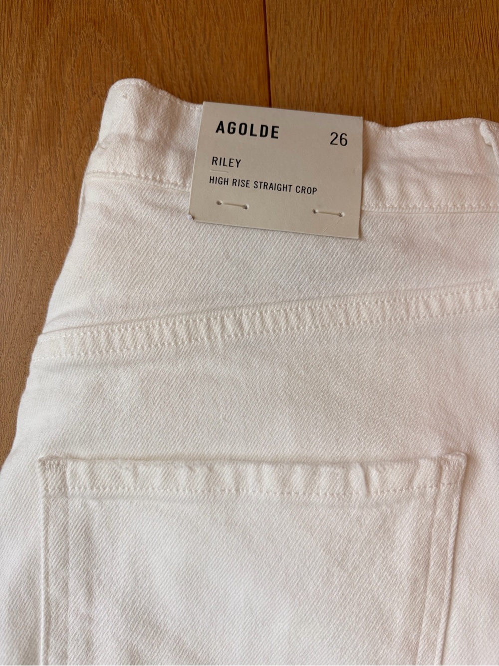 AGOLDE Riley High Rise Straight Crop Jeans in White sz 26